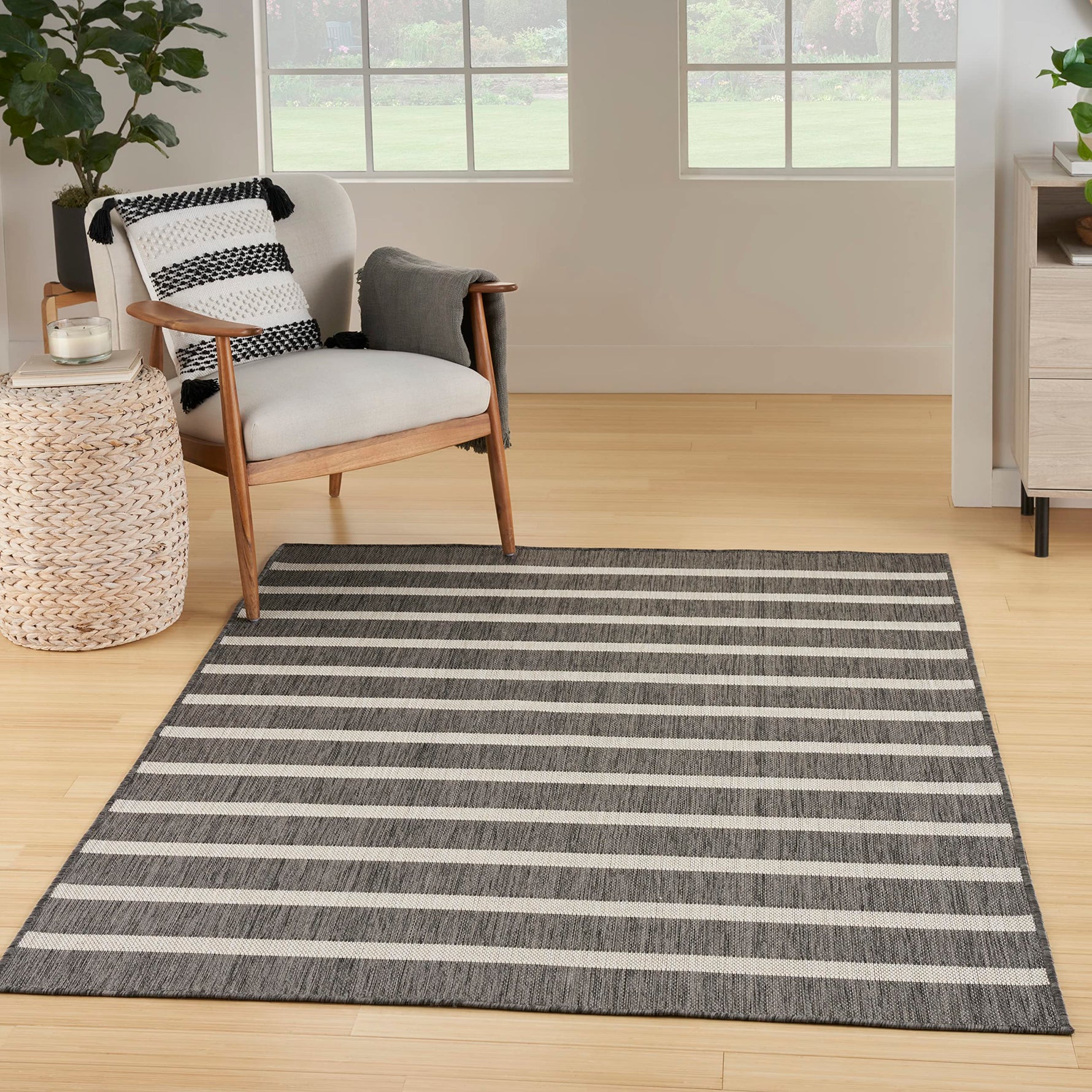 Nourison Home Positano Navy Ivory 8' x 10' Area Rug - Easy Clean, Non Shedding, Bed Room, Living Room, Dining Room, Kitchen (8' x 10')