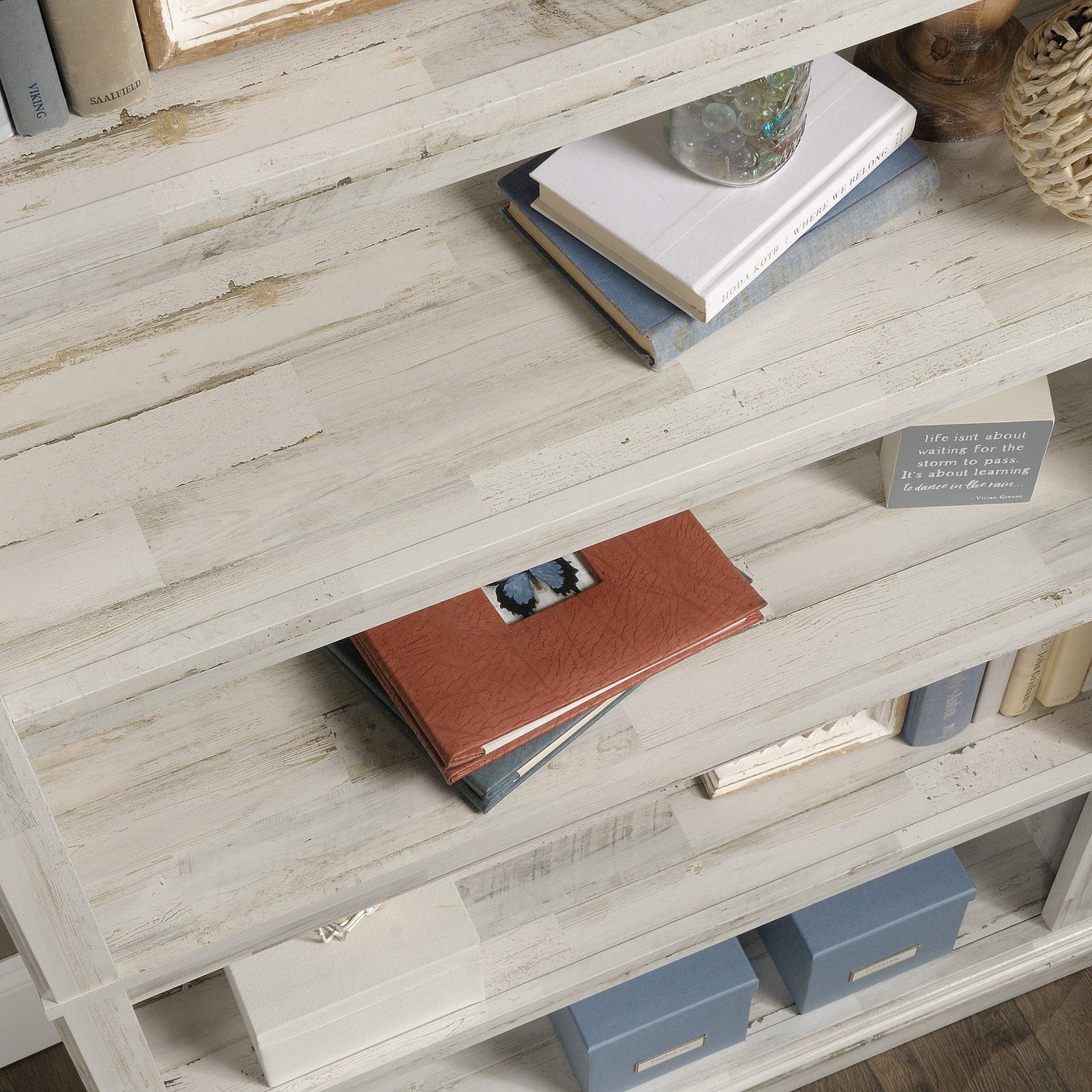 Sauder 5-Shelf Split Bookcase/ Book shelf, Oiled Oak finish
