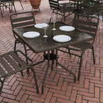 Flash Furniture Barker 23.5" Square Indoor/Outdoor Tempered Glass Patio Side Table, Outdoor Patio Table for Commercial or Residential Use, Clear/Black