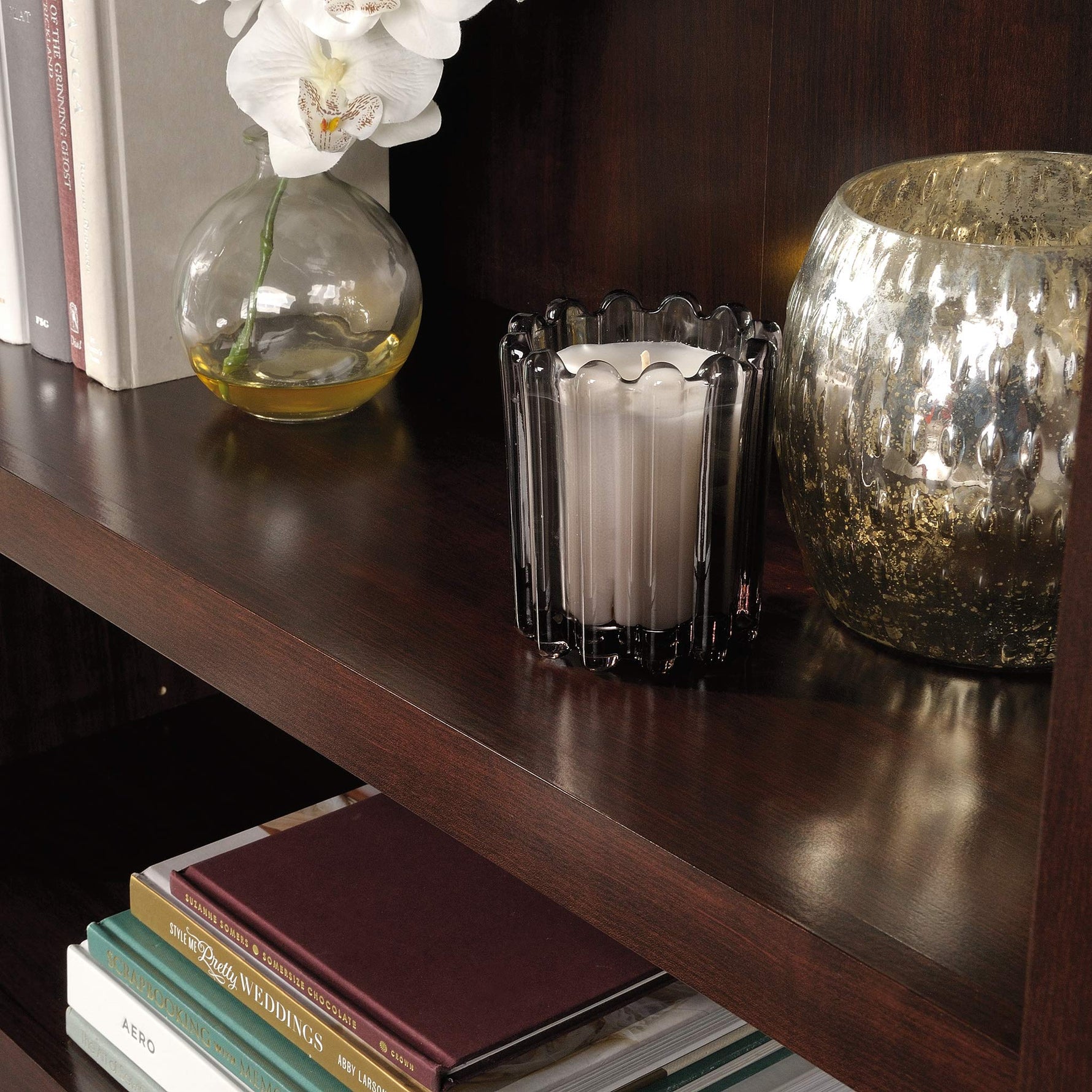 Sauder Miscellaneous Storage 5-Shelf/Book Shelf 2-Door Bookcase, Glacier Oak Finish