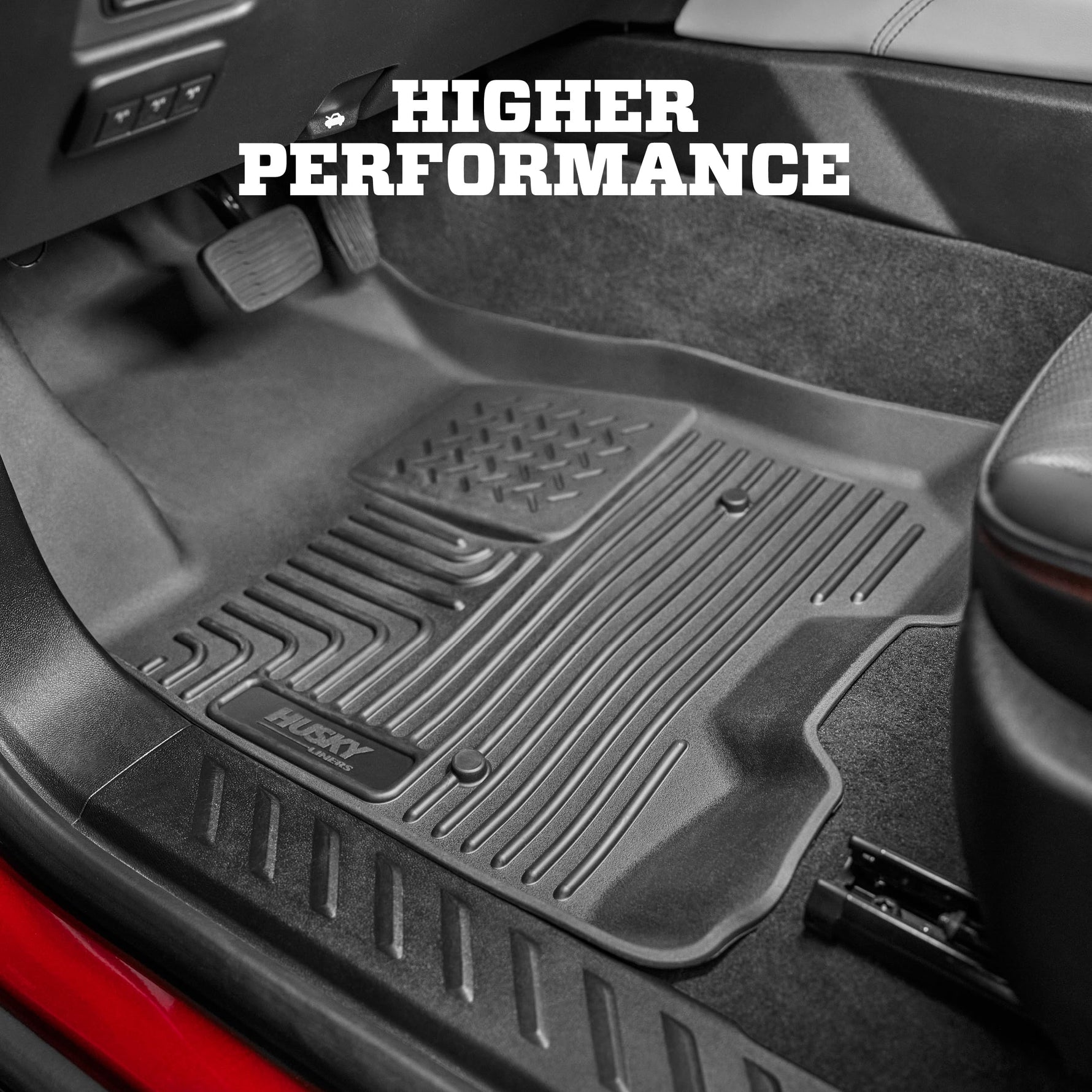 Husky Liners Weatherbeater Floor Mats | Fits 2015-2026 Ford F-150, 2022-2026 Lightning, SuperCrew (Crew Cab) w/Carpet & w/Out Fold Flat Storage | Front & 2nd Row, 3-pc Black - 94041
