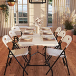 COSCO 6 ft. Fold-in-Half Banquet Table w/Handle, Black