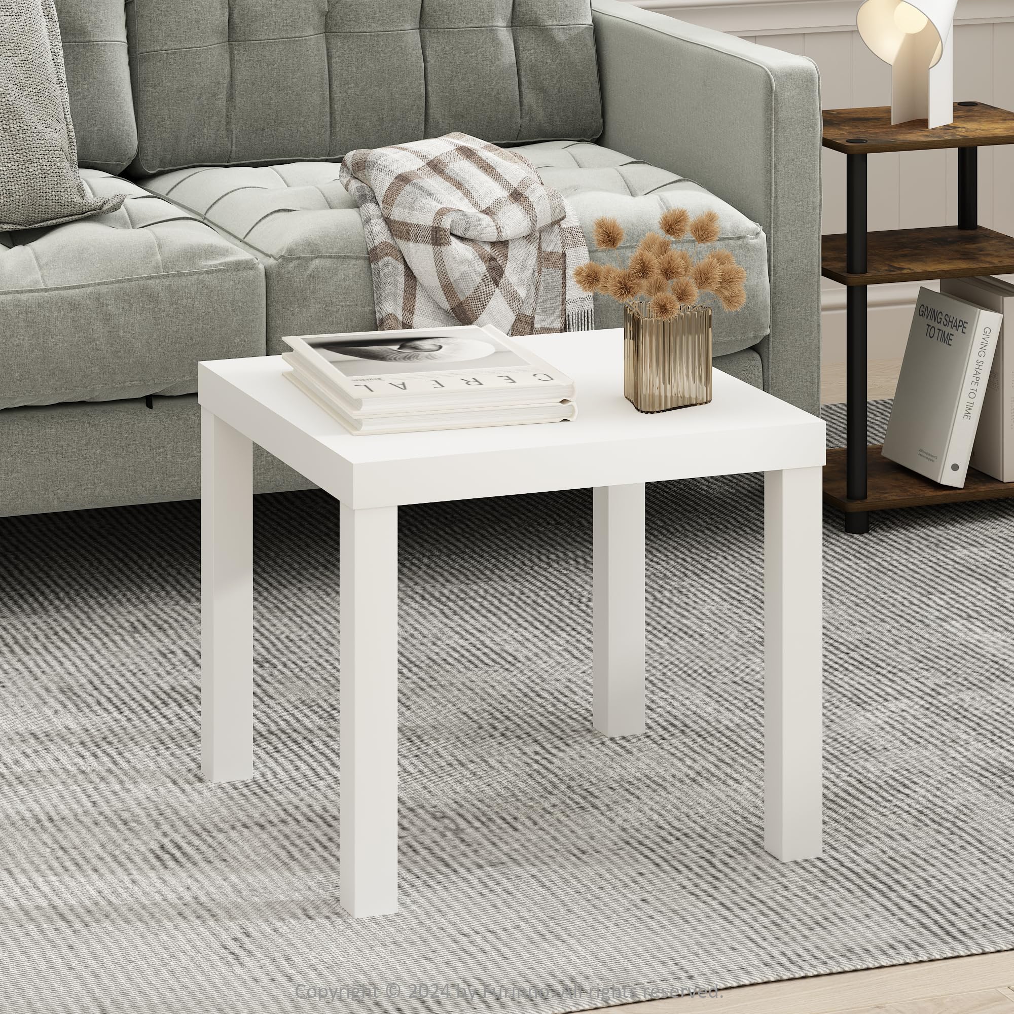 Furinno CLASSIC Coffee Table, Modern Rectangle Coffee Table with 1.8" Triple Thick Tabletop, Side Table, Toolless Assembly, for Living Room, Home Office, Black