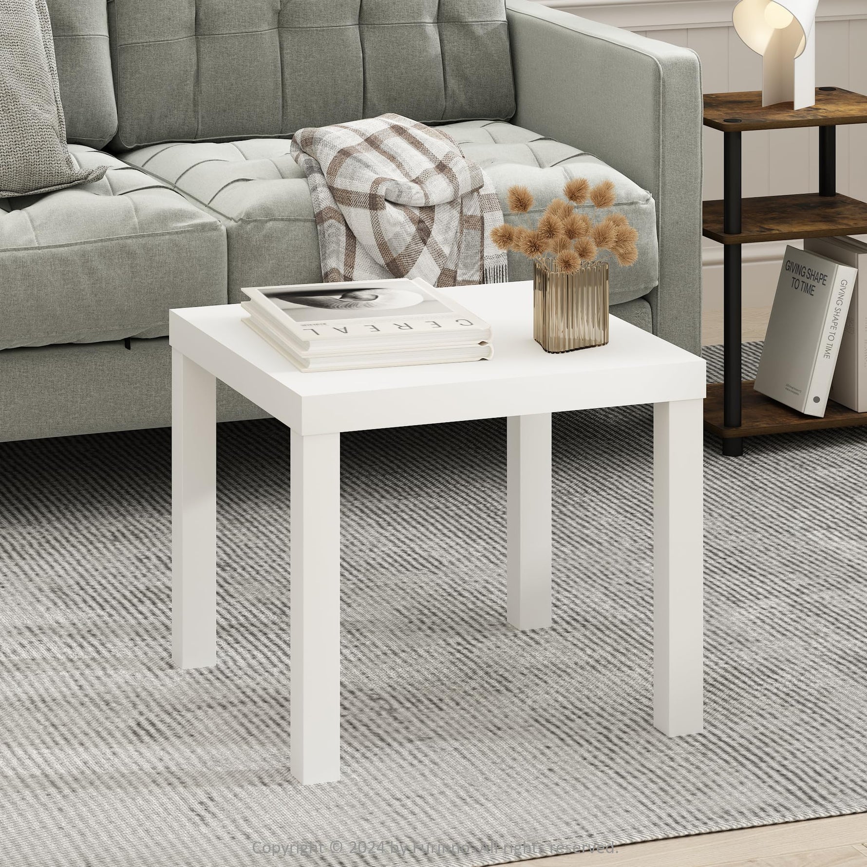 Furinno CLASSIC Coffee Table, Modern Rectangle Coffee Table with 1.8" Triple Thick Tabletop, Side Table, Toolless Assembly, for Living Room, Home Office, Black