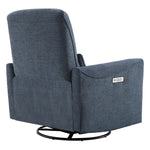 CHITA Power Recliner Chair Swivel Glider, FSC Certified Upholstered Living Room Nursery Reclining Sofa Chair with Lumbar Support, Linen