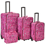 Rockland Fashion Softside 2 Piece Luggage Set, Expandable, (14" Tote/19" Upright), Purple