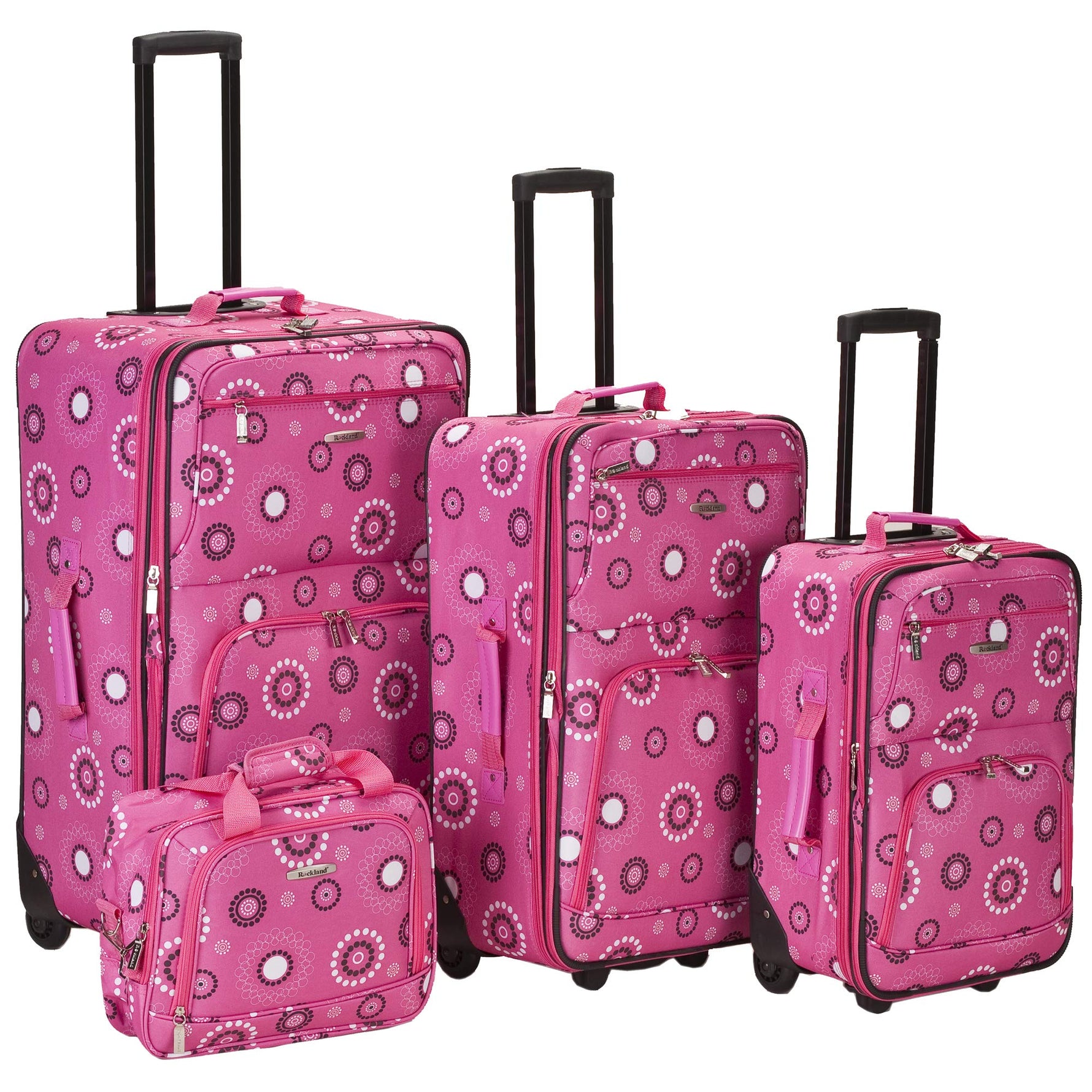 Rockland Fashion Softside 2 Piece Luggage Set, Expandable, (14" Tote/19" Upright), Purple