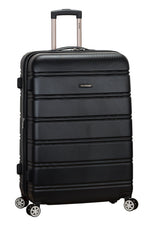 Rockland Melbourne Hardside Expandable Spinner Wheel Luggage, Checked Large 28", Black