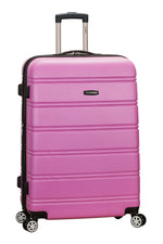 Rockland Melbourne Hardside Expandable Spinner Wheel Luggage, Checked Large 28", Black
