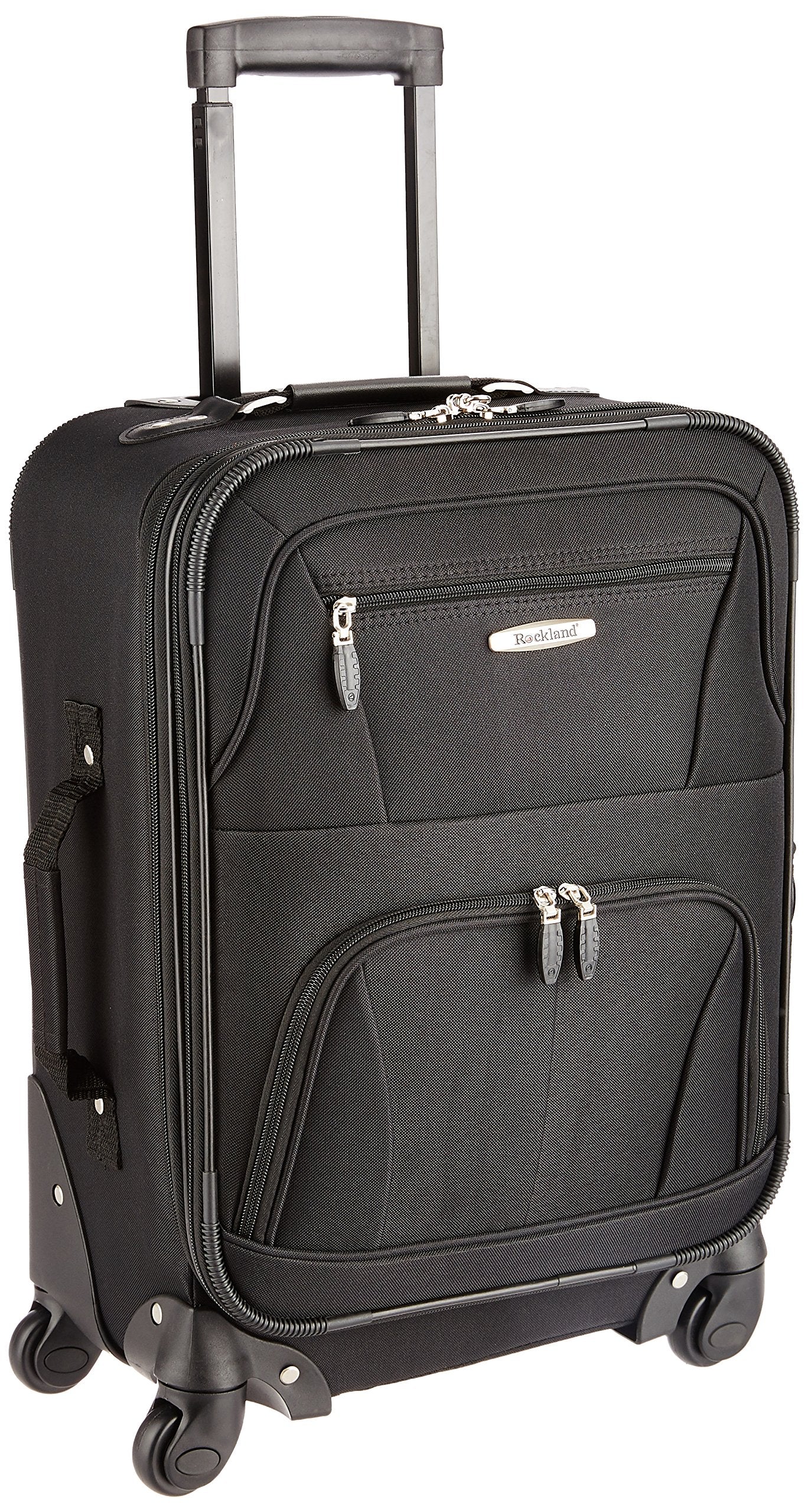 Rockland Pasadena Expandable Spinner Carry-on 19", Black