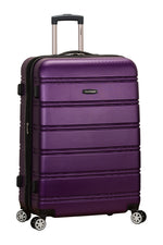 Rockland Melbourne Hardside Expandable Spinner Wheel Luggage, Checked Large 28", Black