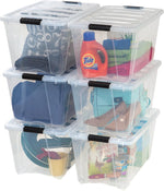 IRIS USA 6-Pack 6 Quart Storage Bins with Lids | Transparent design makes contents easy to find. Ideal for shoes, photos, documents, and small essentials. Nestable design