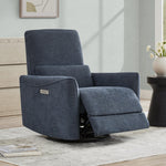 CHITA Power Recliner Chair Swivel Glider, FSC Certified Upholstered Living Room Nursery Reclining Sofa Chair with Lumbar Support, Linen