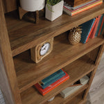 Sauder 5-Shelf Split Bookcase/ Book shelf, Oiled Oak finish