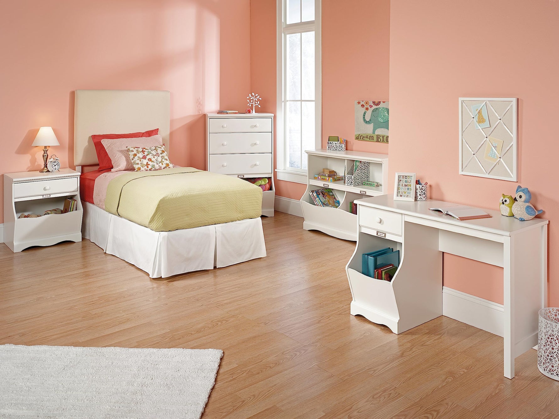 Sauder Pogo Toy Storage Chest Organizer, Kids Bookcase, Toy Box Bin for Bedroom, Living Room, in Soft White finish