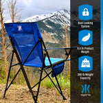 Kijaro Dual Lock Folding Camp Chairs - Versatile for Sports, Outdoors & Lawns - Locks Positions - Maldives Blue