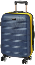Rockland Melbourne Hardside Expandable Spinner Wheel Luggage, Checked Large 28", Black