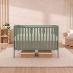 Dream On Me Synergy 5-in-1 Convertible Full-Size Baby Crib with Toddler, Day & Full Bed Conversion in White, GreenGuard Gold & BSA, 3 Mattress Heights, Sustainable Pinewood