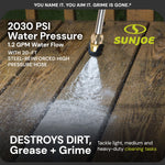 Sun Joe Electric Pressure Power Washer, Heavy-Duty, Cleaning Machine for Patios, Decks, & Sidewalks, Safety First GFCI Power Cord, w/Dual Soap Tanks, SPX3000
