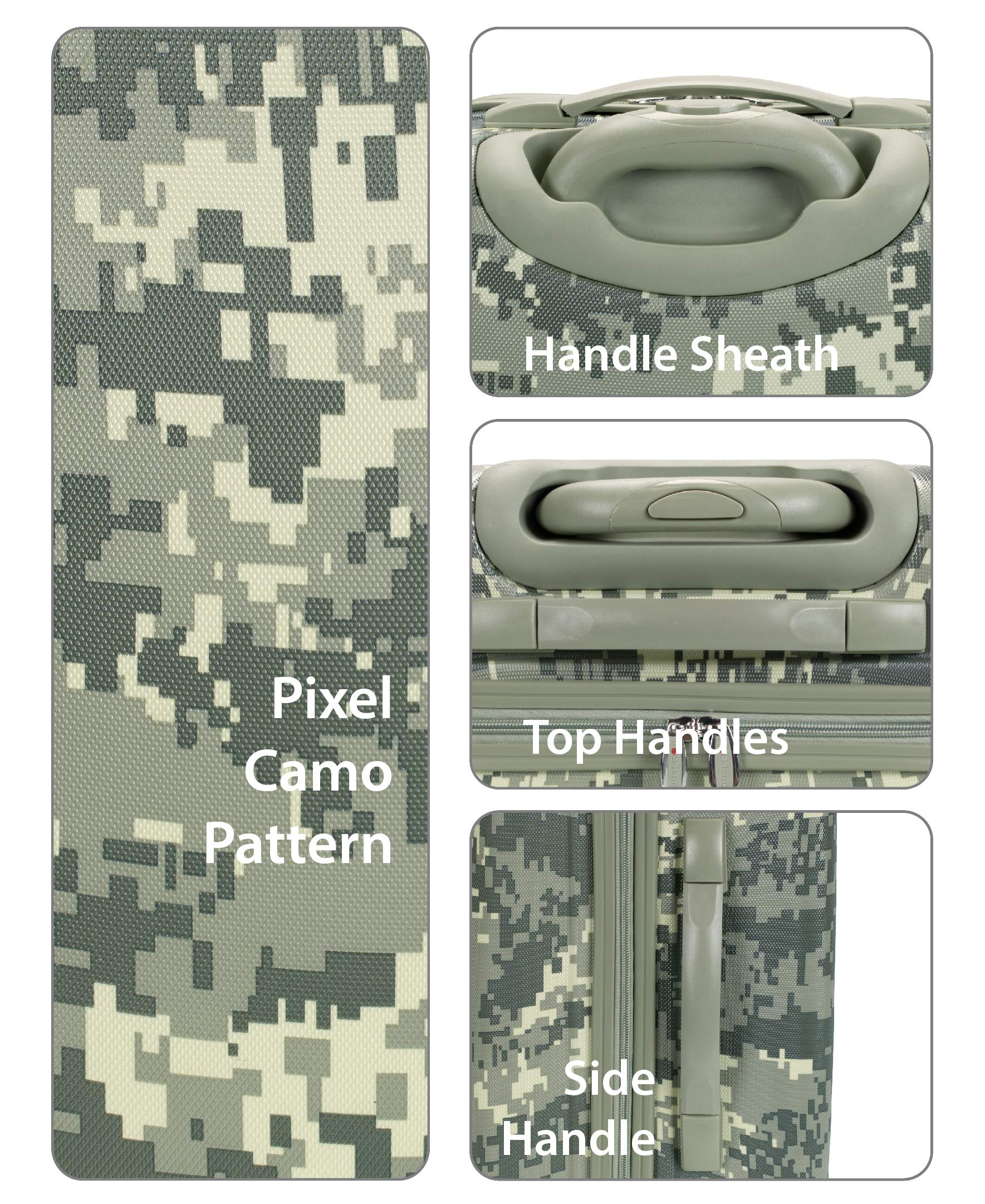 Rockland Safari Hardside Spinner Wheel Luggage, CAMO, Carry-On 20"