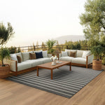 Nourison Home Positano Navy Ivory 8' x 10' Area Rug - Easy Clean, Non Shedding, Bed Room, Living Room, Dining Room, Kitchen (8' x 10')