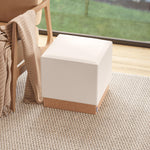 Seville Classics Cushioned Fabric Ottoman Hidden Storage Chest Footrest Chair, Padded Seat for Bedroom, Dorm, Loft, Living Room, Entryway, Hallway, Blue Velvet, 30" Bench