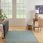 Nourison Home Positano Navy Ivory 8' x 10' Area Rug - Easy Clean, Non Shedding, Bed Room, Living Room, Dining Room, Kitchen (8' x 10')