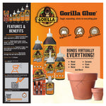 Gorilla Original Gorilla Glue, Waterproof Polyurethane Glue, 2 Ounce Bottle, Brown, (Pack of 1)