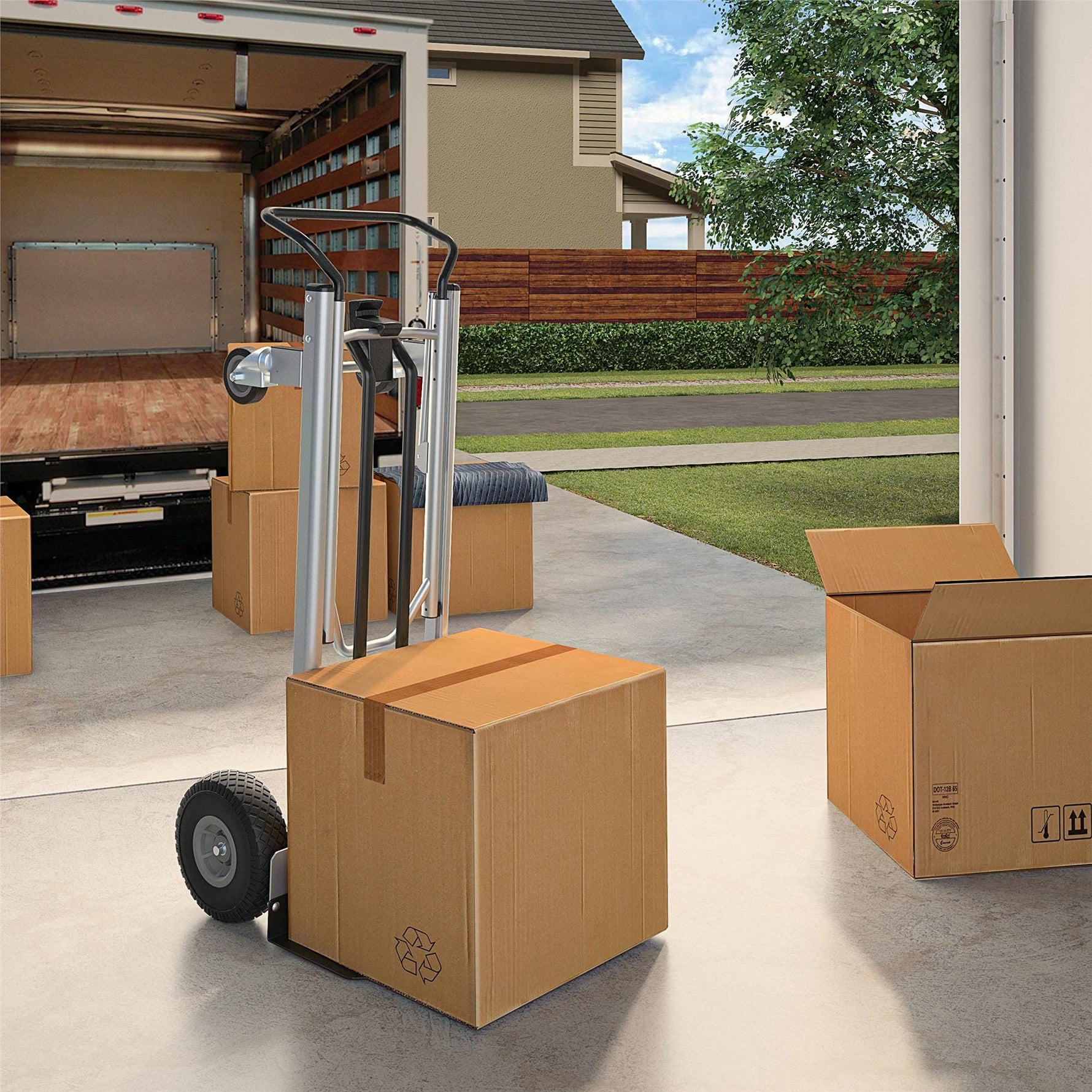 Cosco 12204ASB1E 2-in-1 Hybrid Handtruck, Commercial Use, Silver