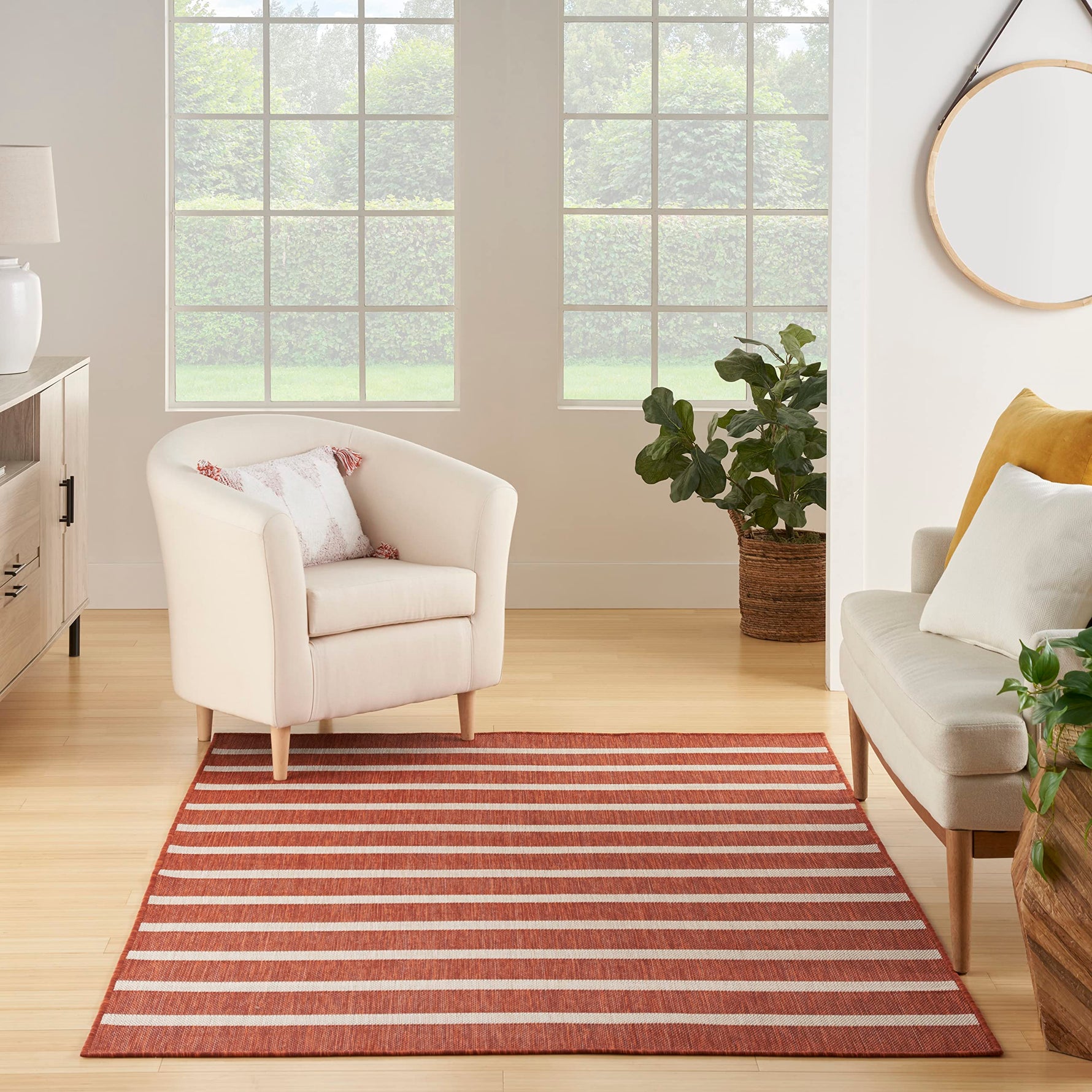 Nourison Home Positano Navy Ivory 8' x 10' Area Rug - Easy Clean, Non Shedding, Bed Room, Living Room, Dining Room, Kitchen (8' x 10')