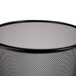 2-Pack 6-Gallon Round Steel Mesh Trash Can, Recycling Wastebasket, Black | Versatile and ventilated bin measures 13.75" high with a 11.5" top diameter