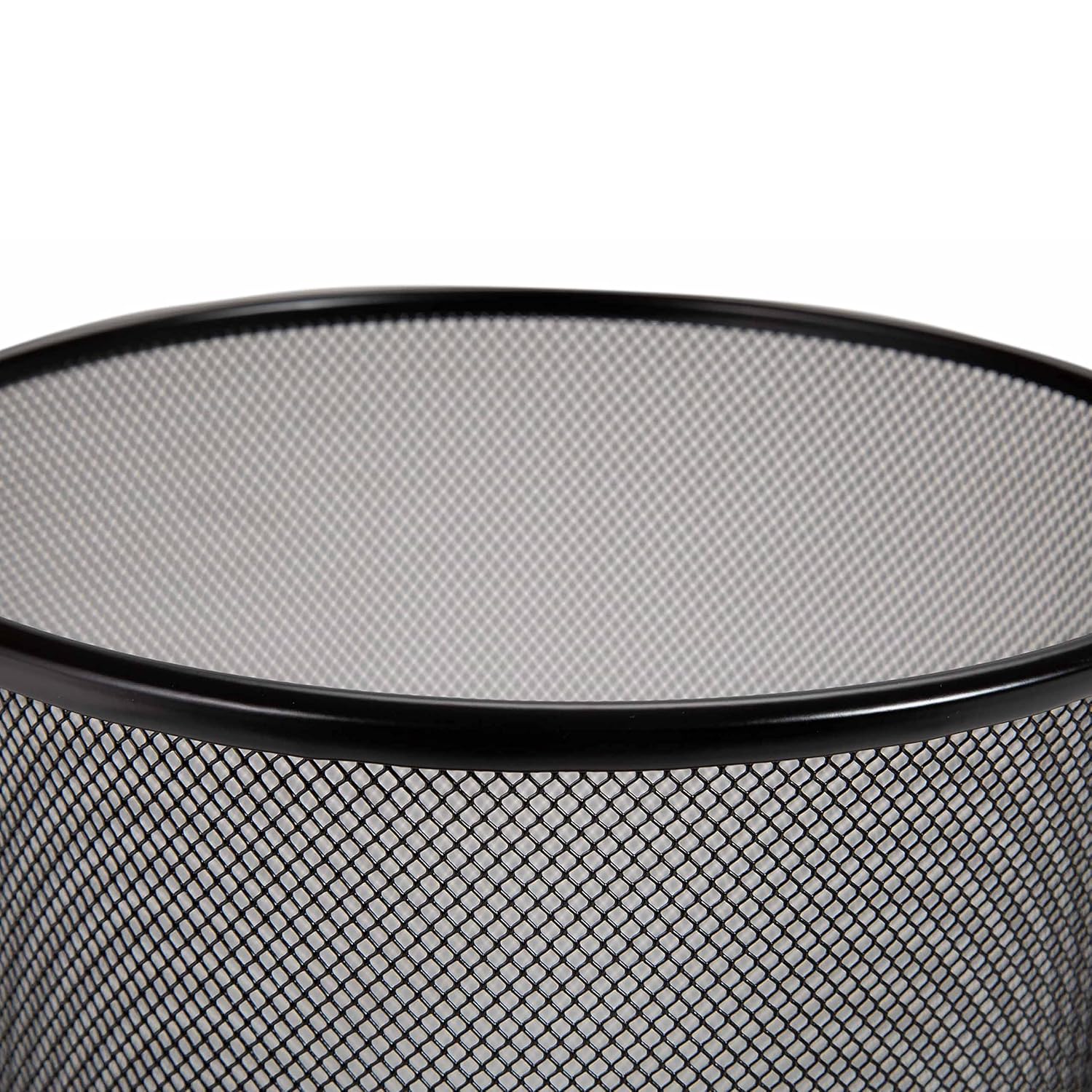 2-Pack 6-Gallon Round Steel Mesh Trash Can, Recycling Wastebasket, Black | Versatile and ventilated bin measures 13.75" high with a 11.5" top diameter