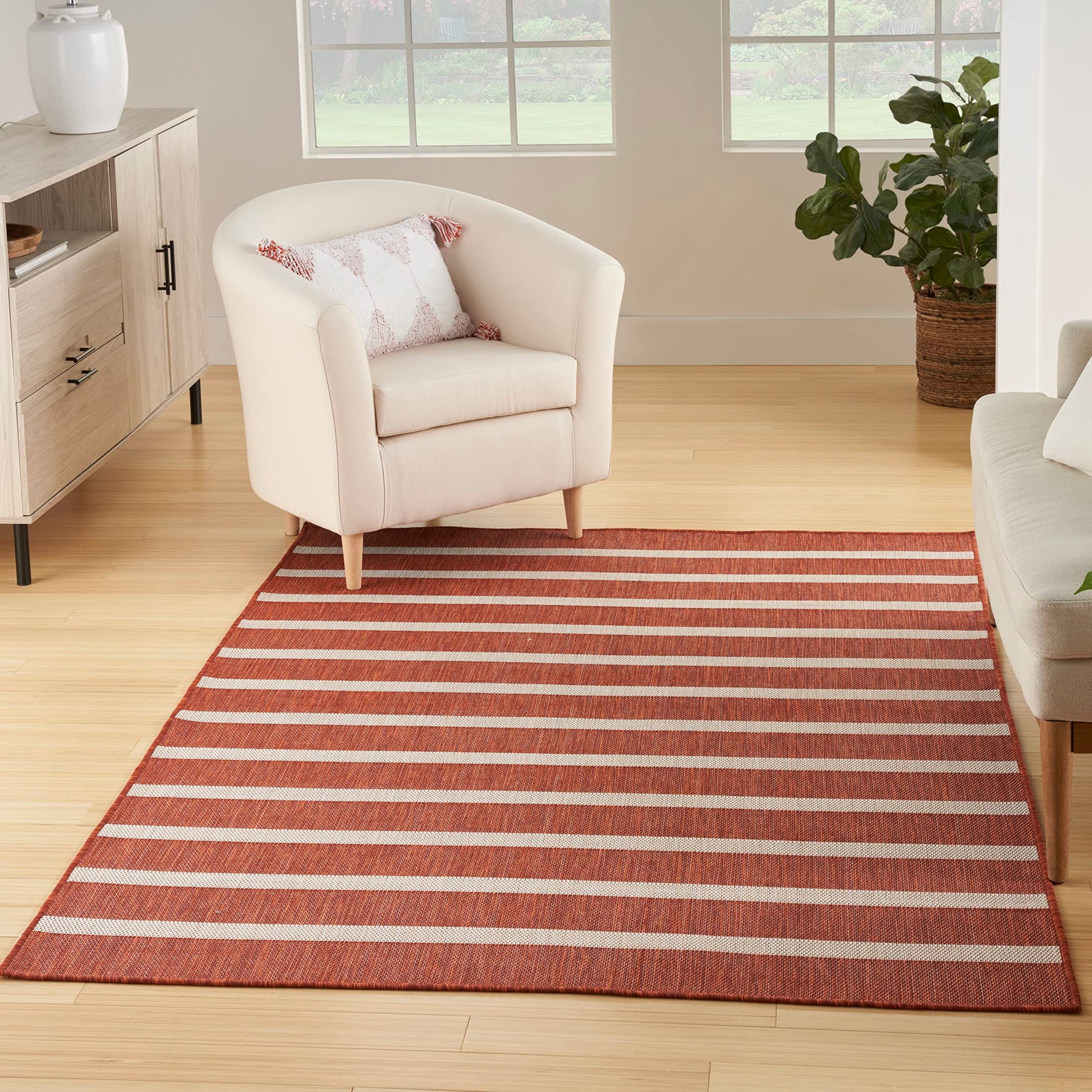 Nourison Home Positano Navy Ivory 8' x 10' Area Rug - Easy Clean, Non Shedding, Bed Room, Living Room, Dining Room, Kitchen (8' x 10')