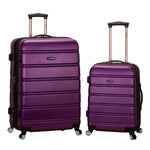 Rockland Melbourne Hardside Expandable Spinner Wheel Luggage, Checked Large 28", Black