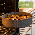 T-fal Revive Ceramic Cookware Sets, Pots and Pans Set Nonstick, (12 pieces), Ceramic Non stick Coated, Frying Pan, Oven Safe Up To 350°F, Grey Granite