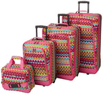 Rockland Fashion Softside 2 Piece Luggage Set, Expandable, (14" Tote/19" Upright), Purple