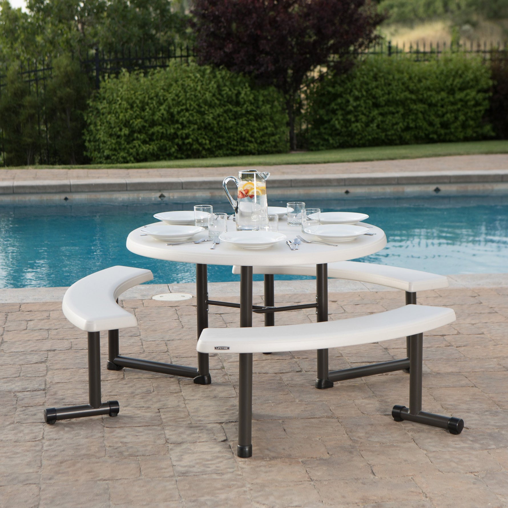 LIFETIME 260205 Picnic Table, 44-Inch, Almond