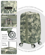 Rockland Safari Hardside Spinner Wheel Luggage, CAMO, Carry-On 20"