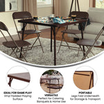 Flash Furniture Madelyn 33.5" Square Folding Multipurpose Card Table with Padded Vinyl Top, Portable Folding Game Table for 4 Players, Black