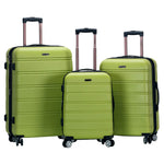 Rockland Melbourne Hardside Expandable Spinner Wheel Luggage, Checked Large 28", Black