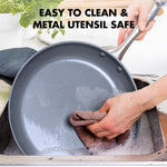 GreenPan Lima Hard Anodized 8" 10" & 12" Frying Pan Skillet Set, Ceramic Nonstick, PFAS-Free Nontoxic Pots & Pans, Oven & Broiler Safe, Stainless Steel Handles, Cookware for Eggs & Omelet, Gray