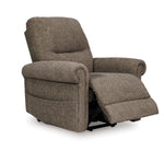 Signature Design by Ashley Skymaker Modern Faux Leather Manual Rocker Recliner with Track Arms, Dark Brown