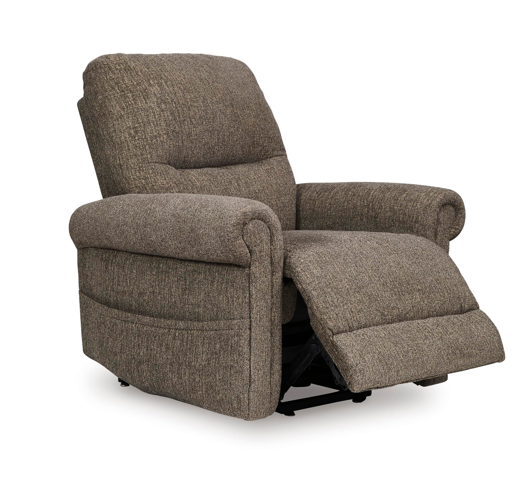 Signature Design by Ashley Skymaker Modern Faux Leather Manual Rocker Recliner with Track Arms, Dark Brown