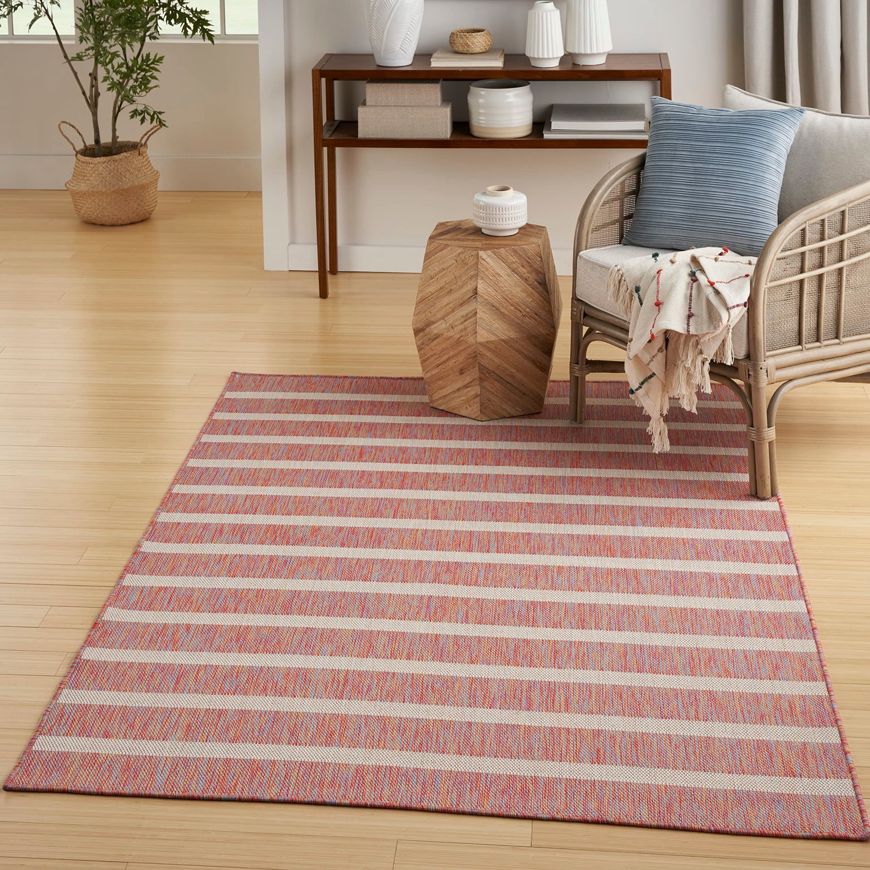 Nourison Home Positano Navy Ivory 8' x 10' Area Rug - Easy Clean, Non Shedding, Bed Room, Living Room, Dining Room, Kitchen (8' x 10')