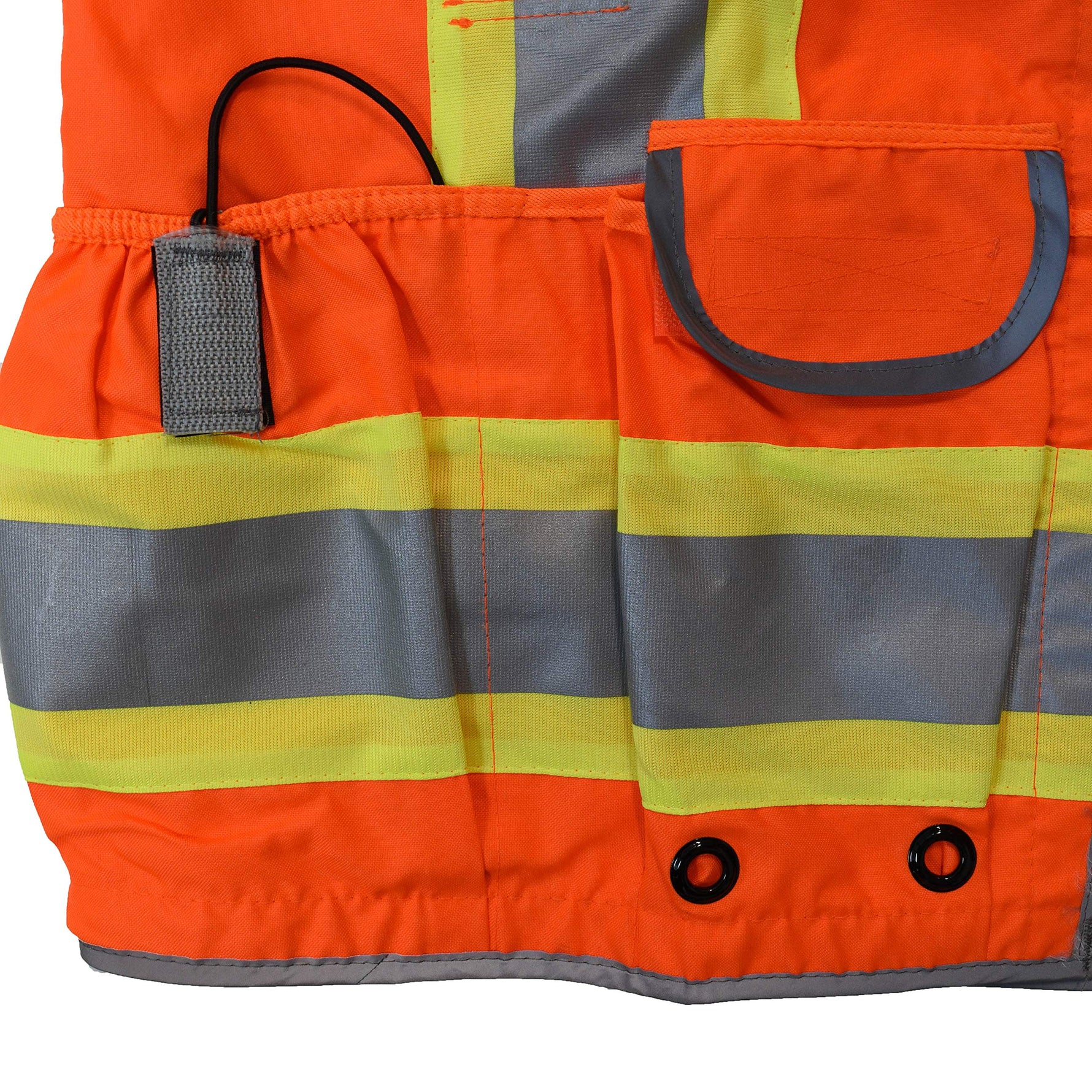 Radians SV55 Class 2 Heavy Woven Two Tone Engineer Vest with Padded Neck to Support Extra Weight in Cargo Pockets, Orange, 2X-Large