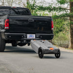 Camco Rhino 36-Gallon RV Tote Tank - Features Large Heavy-Duty No-Flat Wheels & Built-in Gate Valve - Removable Steel Tow Adapter, 3’ Sewer Hose & More RV Accessories (39006)