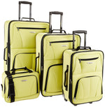 Rockland Fashion Softside 2 Piece Luggage Set, Expandable, (14" Tote/19" Upright), Purple