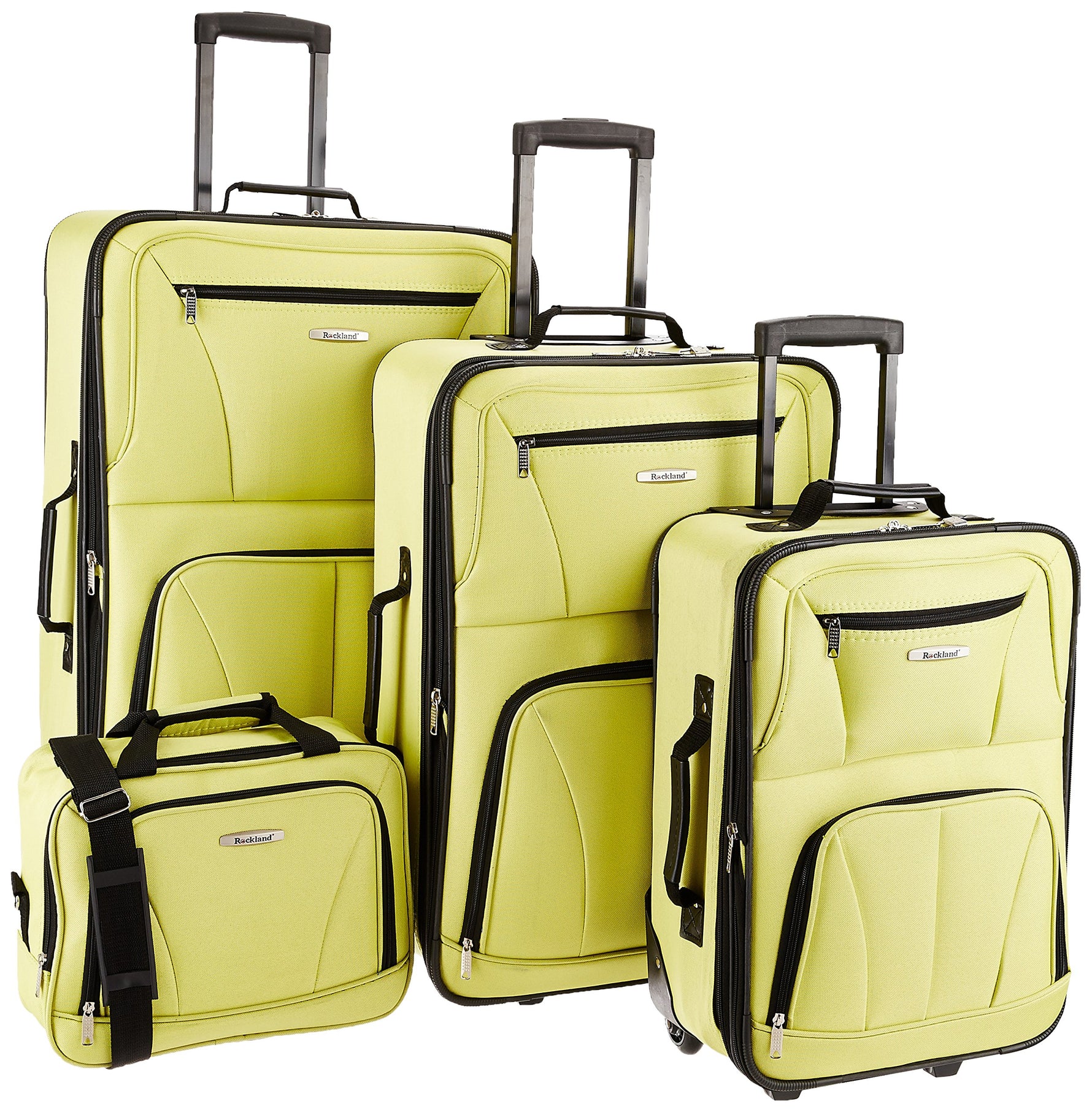 Rockland Fashion Softside 2 Piece Luggage Set, Expandable, (14" Tote/19" Upright), Purple