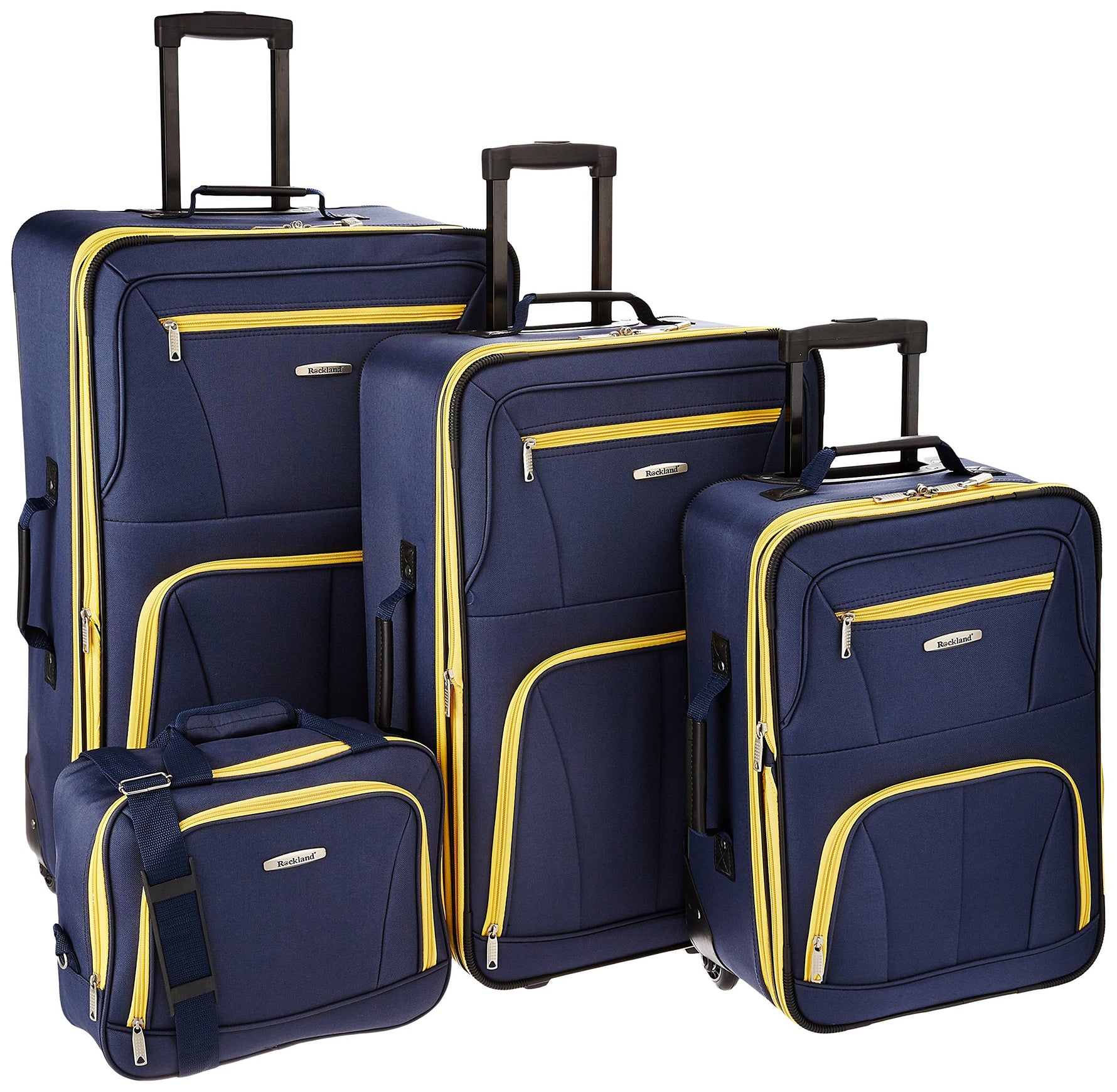 Rockland Fashion Softside 2 Piece Luggage Set, Expandable, (14" Tote/19" Upright), Purple