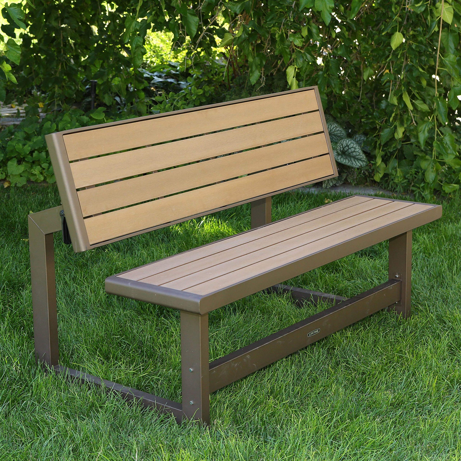 LIFETIME 60054 Convertible Bench / Table, Faux Wood Construction